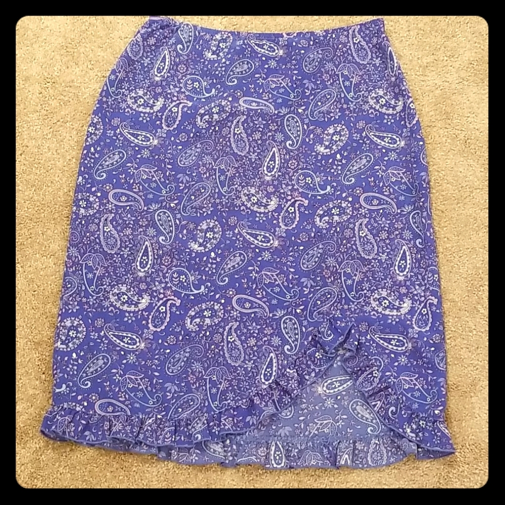 Knee length skirt.